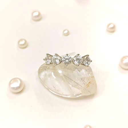 Beş Taş Yüzük 14 Ayar Altın HD VİDEOLU