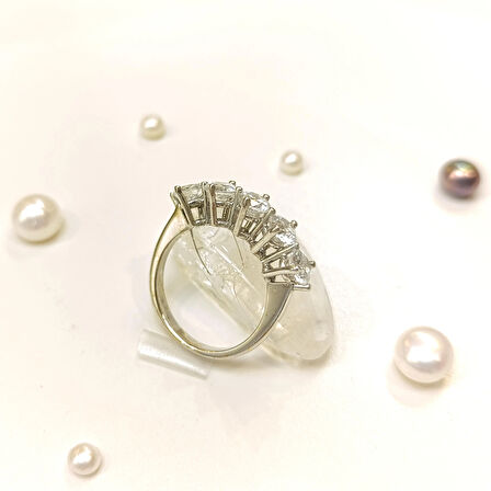 Beş Taş Yüzük 14 Ayar Altın HD VİDEOLU