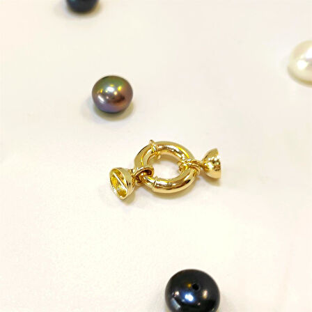 12mm Gemici İnci Kilit Klips 14 Ayar Altın HD VİDEOLU