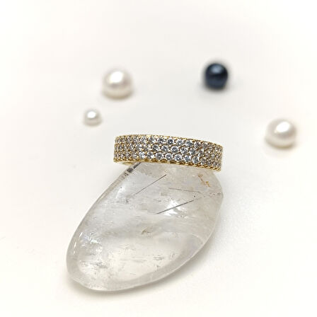 14 Ölçü Tam tur Taşlı Yüzük 14 Ayar Altın HD VİDEOLU