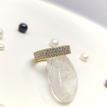 14 Ölçü Tam tur Taşlı Yüzük 14 Ayar Altın HD VİDEOLU