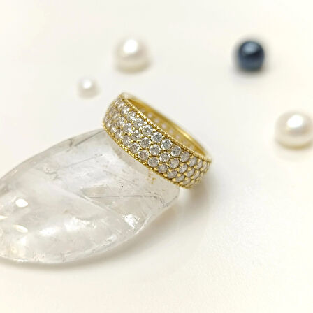 12 Ölçü Tam tur Taşlı Yüzük 14 Ayar Altın HD VİDEOLU