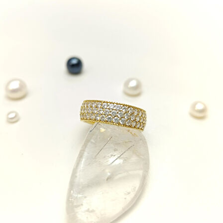 12 Ölçü Tam tur Taşlı Yüzük 14 Ayar Altın HD VİDEOLU