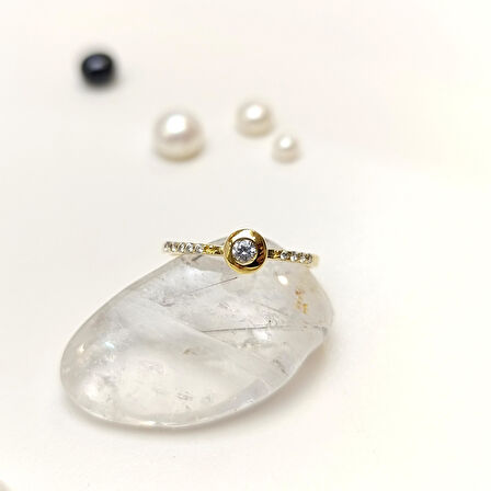 Tek Taş Yüzük 14 Ayar Altın HD VİDEOLU