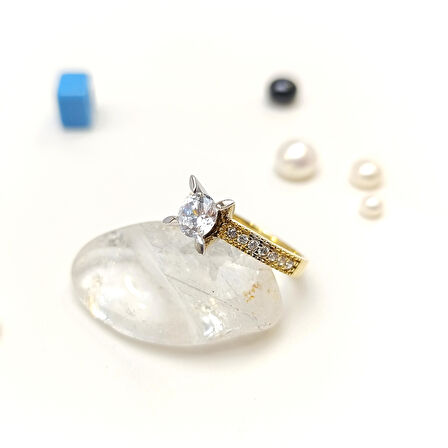 Tek Taş Yüzük 14 Ayar Altın HD VİDEOLU