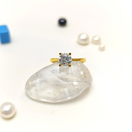 Tek Taş Yüzük 22 Ayar Altın HD VİDEOLU