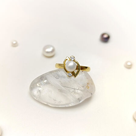 İnci Yüzük 14 Ayar Altın HD VİDEOLU