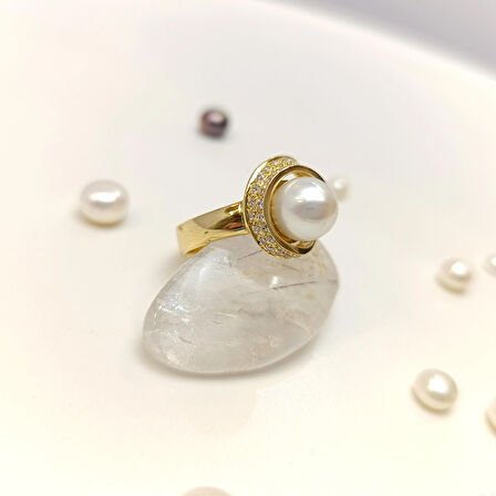 İnci Yüzük 14 Ayar Altın HD VİDEOLU