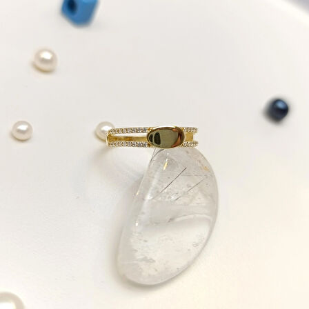 Oval Levhalı Yüzük 14 Ayar Altın HD VİDEOLU