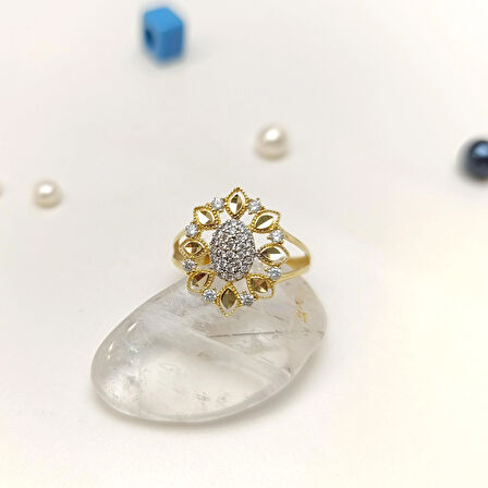 Taşlı Yüzük 14 Ayar Altın HD VİDEOLU