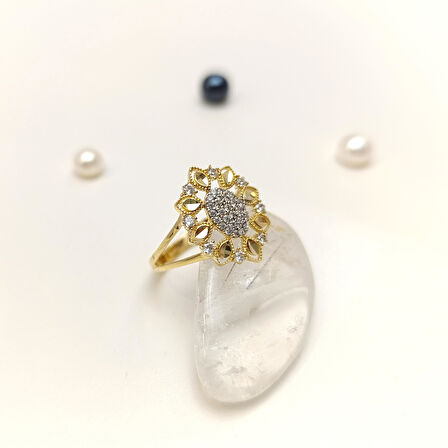 Taşlı Yüzük 14 Ayar Altın HD VİDEOLU