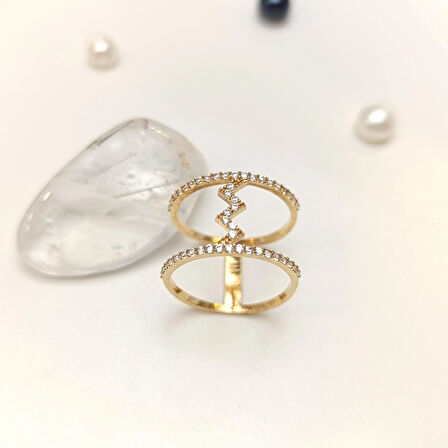 Taşlı Yüzük 14 Ayar Altın HD VİDEOLU