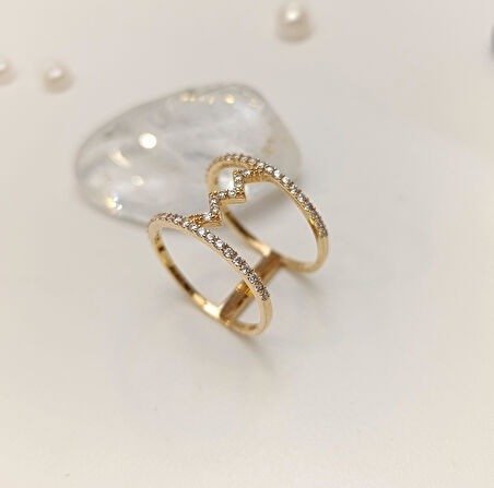 Taşlı Yüzük 14 Ayar Altın HD VİDEOLU