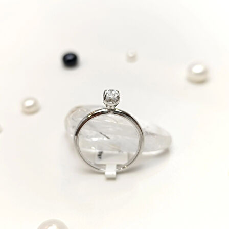 0.31ct F Oval Pırlanta Tek Taş Yüzük 14 Ayar Altın HD VİDEOLU