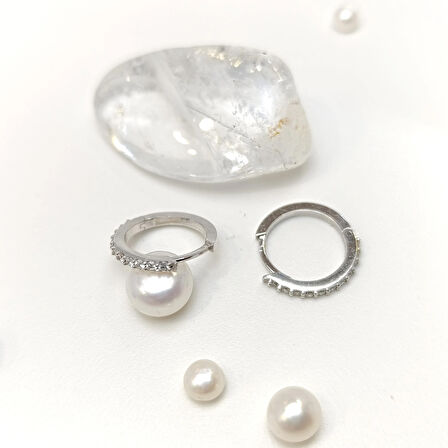 14mm Pırlanta Taşlı Halka Küpe 14 Ayar Altın HD VİDEOLU