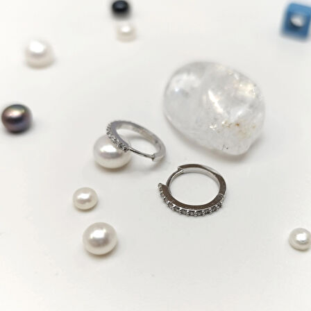 14mm Pırlanta Taşlı Halka Küpe 14 Ayar Altın HD VİDEOLU