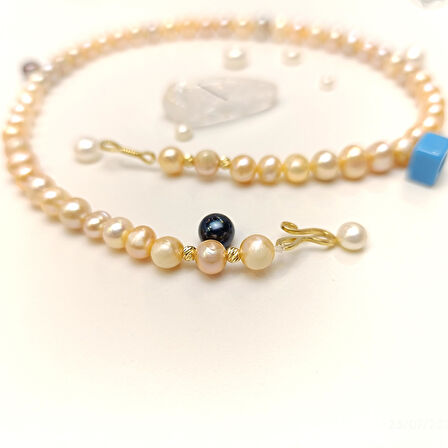 Dorika Toplu Gerçek Pembe İnci Gerdanlık Kolye 14 Ayar Altın HD VİDEOLU