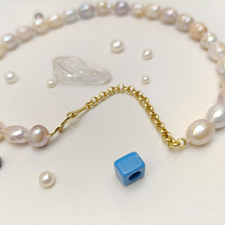 Gerçek Misk Barok İnci Gerdanlık Kolye 14 Ayar Altın HD VİDEOLU