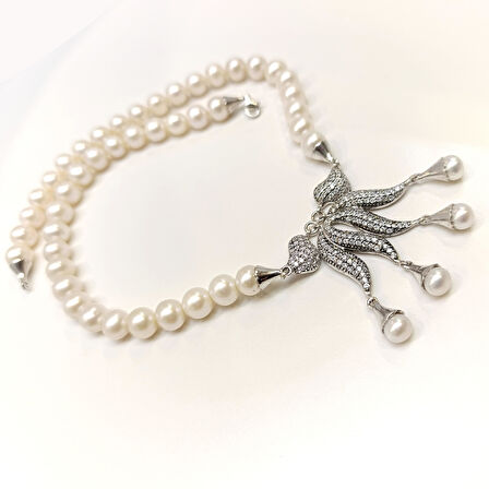 Kraken Gümüş Kilitli İnci Gerdanlık 925 Ayar Gümüş HD VİDEOLU