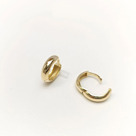 13mm Klasik Halka Küpe 14 Ayar Altın HD VİDEOLU