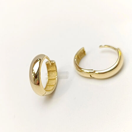 16.8mm Klasik Halka Küpe 14 Ayar Altın HD VİDEOLU