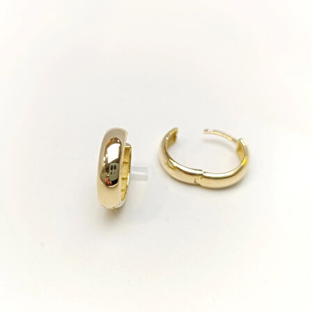 16.8mm Klasik Halka Küpe 14 Ayar Altın HD VİDEOLU