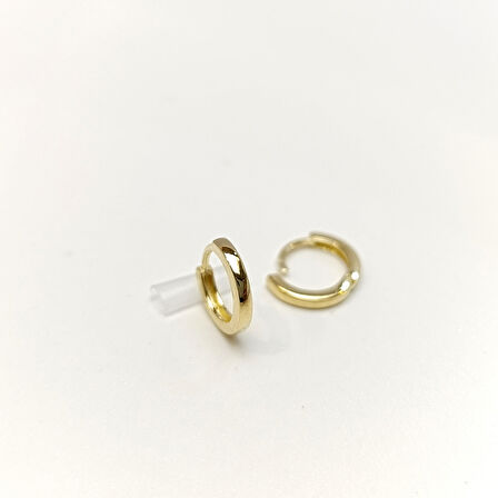 10mm Klasik Halka Küpe 14 Ayar Altın HD VİDEOLU