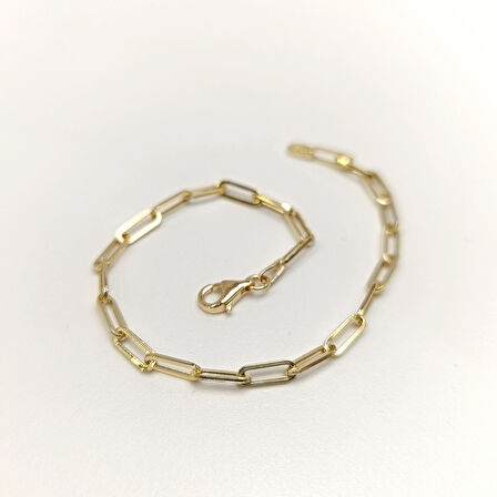 3.2mm Ataç Zincir Bileklik Künye 14 Ayar Altın HD VİDEOLU