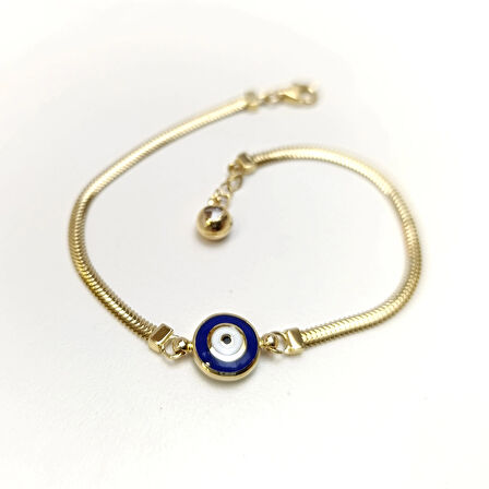 Çİft Taraflı Mineli Göz Bileklik Künye 14 Ayar Altın HD VİDEOLU