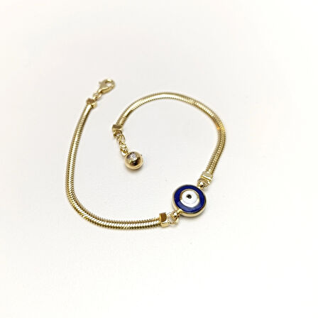 Çİft Taraflı Mineli Göz Bileklik Künye 14 Ayar Altın HD VİDEOLU