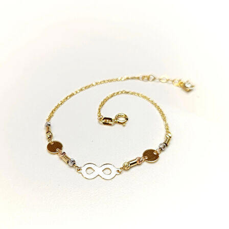 Pul Sonsuzluk Dorika Toplu Bileklik Künye 14 Ayar Altın HD VİDEOLU