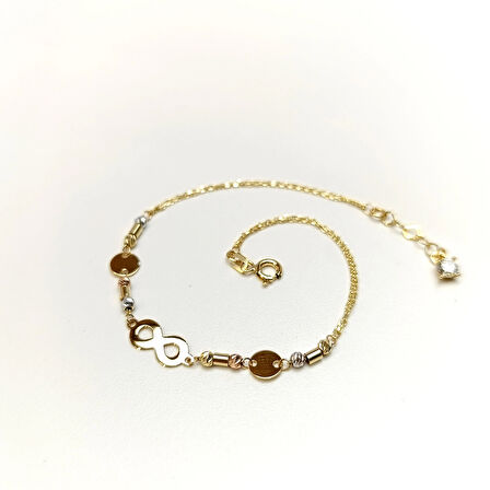 Pul Sonsuzluk Dorika Toplu Bileklik Künye 14 Ayar Altın HD VİDEOLU