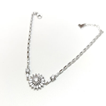 Pırlanta Baget Taşlı Güneş Bileklik 14 Ayar Altın HD VİDEOLU