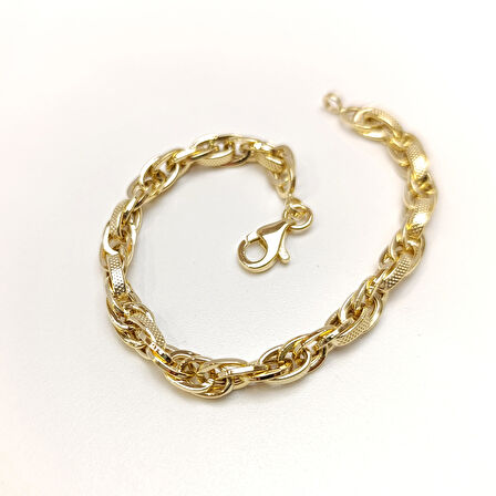 7mm Palamut Haloy Bileklik Künye 14 Ayar Altın HD VİDEOLU