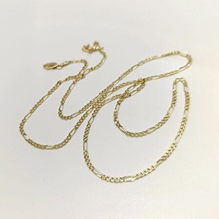 65cm 2.1mm Figaro Zincir 14 Ayar Altın HD VİDEOLU