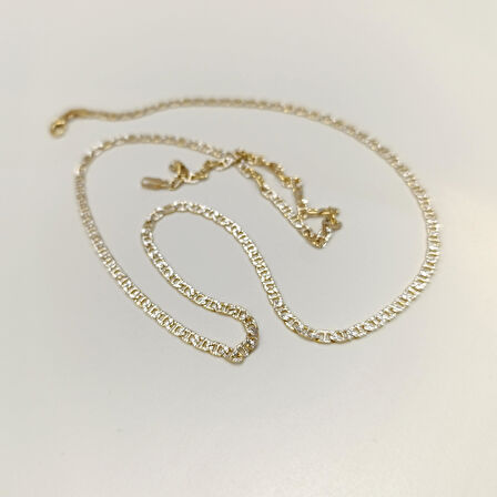 57cm 2.9mm İtalyan Yassı Zincir 14 Ayar Altın HD VİDEOLU