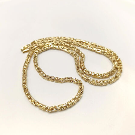 65cm 3,7mm Kral Zincir 14 Ayar Altın HD VİDEOLU