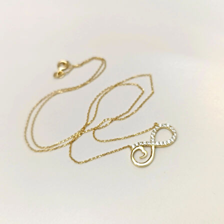 Sonsuzluk Kolye 14 Ayar Altın HD VİDEOLU