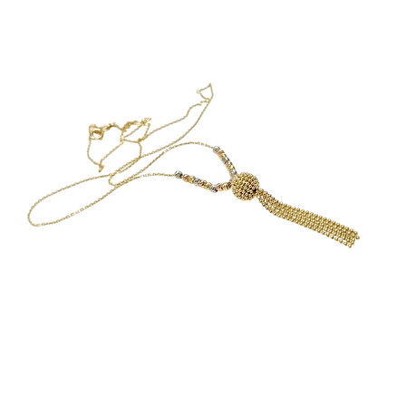 Dorika Toplu Püskül Kolye 14 Ayar Altın HD VİDEOLU