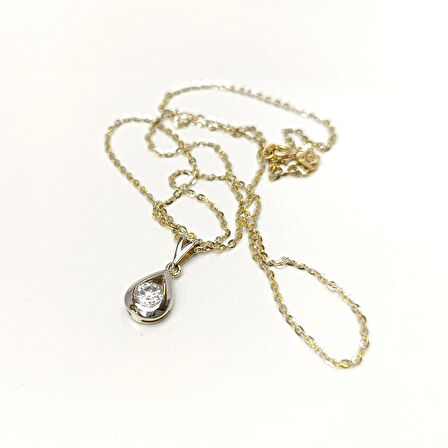 Tek Taş Kolye 14 Ayar Altın HD VİDEOLU