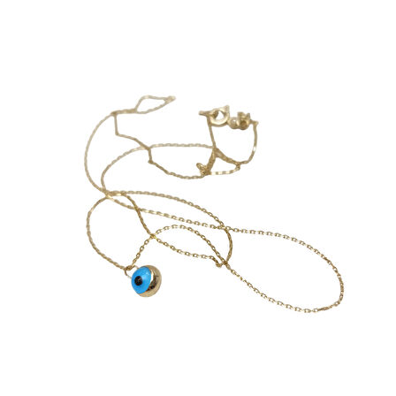 Göz Boncuklu Kolye 14 Ayar Altın HD VİDEOLU