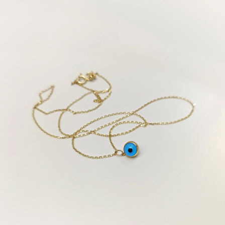 Göz Boncuklu Kolye 14 Ayar Altın HD VİDEOLU