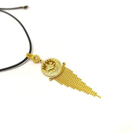 Tuğralı Püsküllü Kolye 14 Ayar Altın HD VİDEOLU