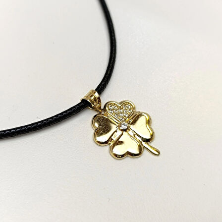 15mm Yonca Kolye 14 Ayar Altın HD VİDEOLU