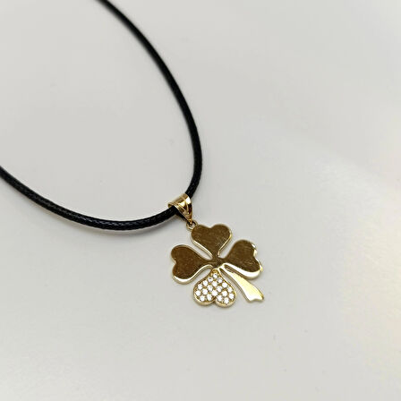 16mm Yonca Kolye 14 Ayar Altın HD VİDEOLU