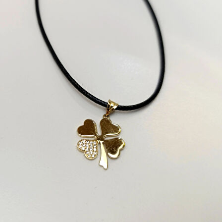 16mm Yonca Kolye 14 Ayar Altın HD VİDEOLU