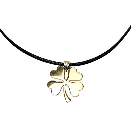 19.5mm Yonca Kolye 14 Ayar Altın HD VİDEOLU