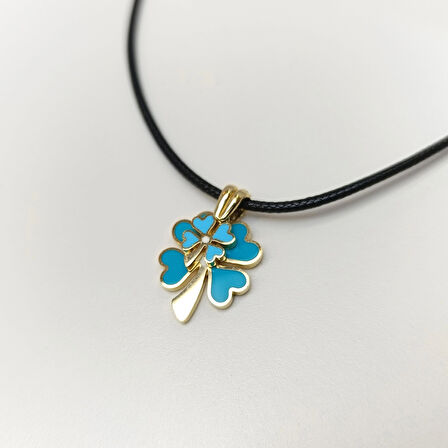 Mineli Yonca Kolye 14 Ayar Altın HD VİDEOLU