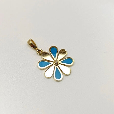 Mineli Çiçek Kolye 14 Ayar Altın HD VİDEOLU