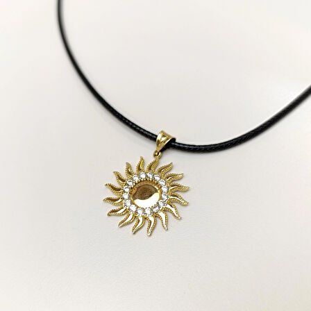 Güneş Kolye 14 Ayar Altın HD VİDEOLU